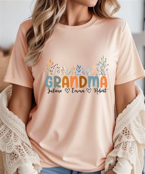 Grandma Shirt, Retro Grandmother T-shirts, Personalized Granny Clothes ...