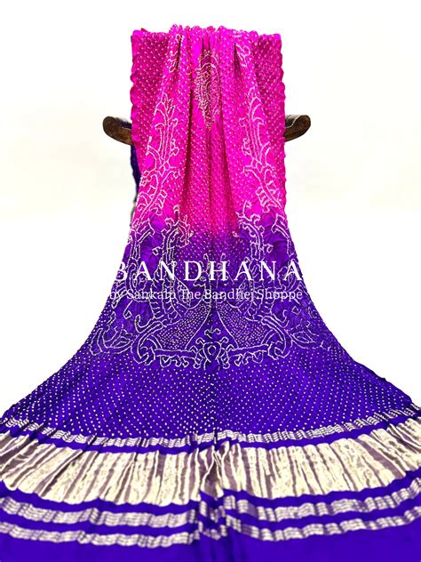 Rani-Purple Gaji Silk Mor Pankh Bandhani Dupatta – Sankalp The Bandhej ...