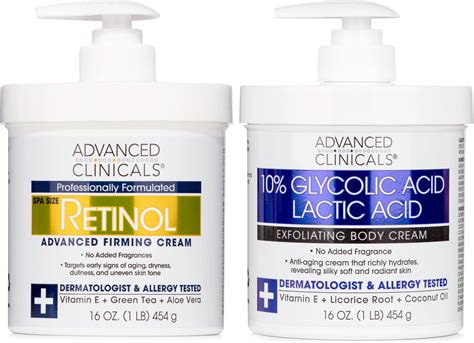 Amazon.com : Advanced Clinicals Retinol Body Lotion + 10% Glycolic Acid & Lactic Acid ...