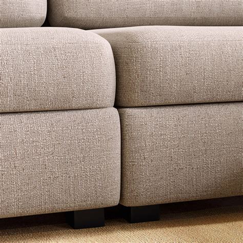 Buy Wells Fabric 5-Seater Corner Sofa - Beige from Home Centre at just ...
