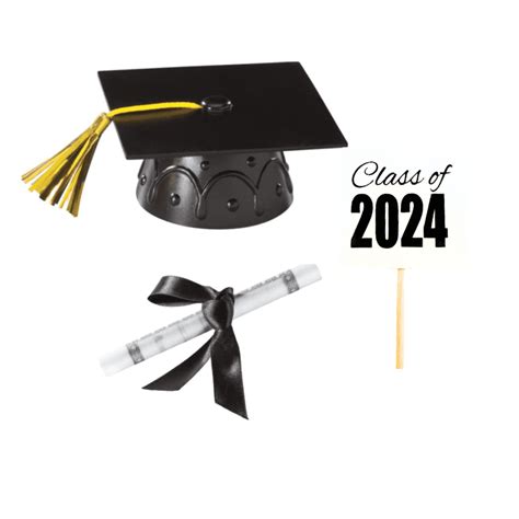 Walmart Exclusive Black Mini Grad Cap Edible Cake Topper with Sign and ...