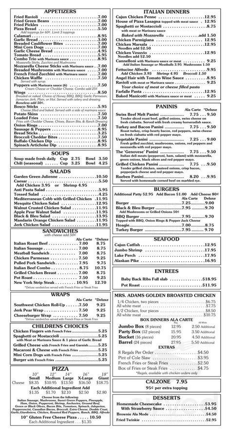 House of Pizza menus in Hammond, Indiana, United States