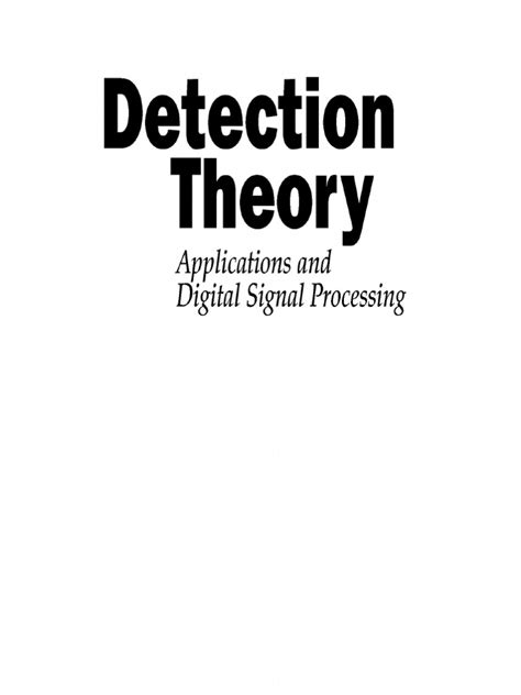 Image result for Detection Theory Applications