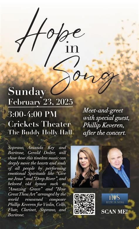 Hope in Song: Spirituals and Hymns in Concert, The Buddy Holly Hall of ...