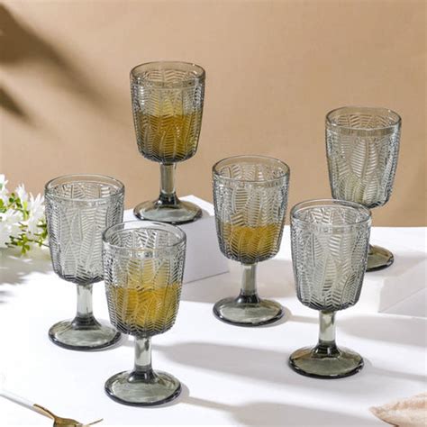 Crystal Red Wine Glass Transparent Set Of 6 300 ml | Nestasia