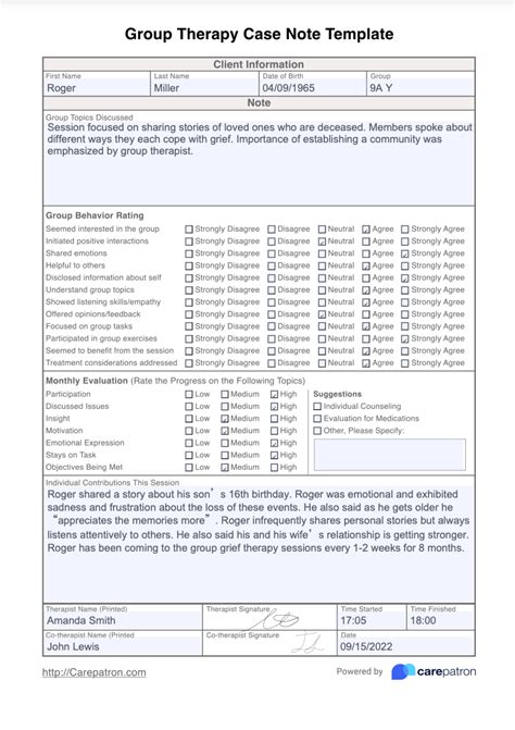 Image result for Group Therapy Notes Examples