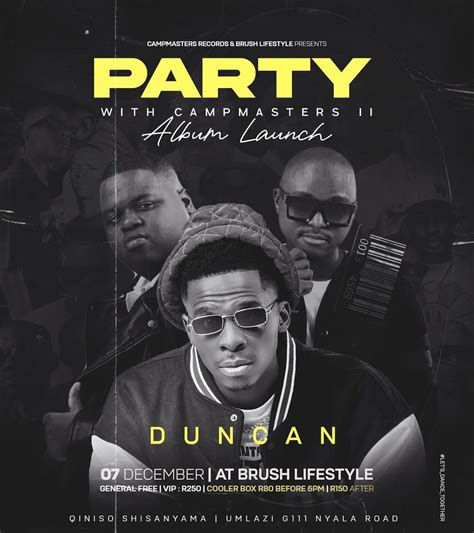 PARTY WITH CAMPMASTERS II ALBUM LAUNCH, Brush LifeStyle, Umlazi, 7 ...
