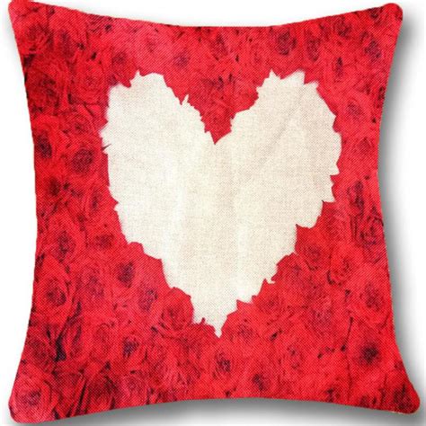 Buy Daksha Fab Set of 5 Printed Jute Cushion Cover- (16x16 inch)- Heart ...