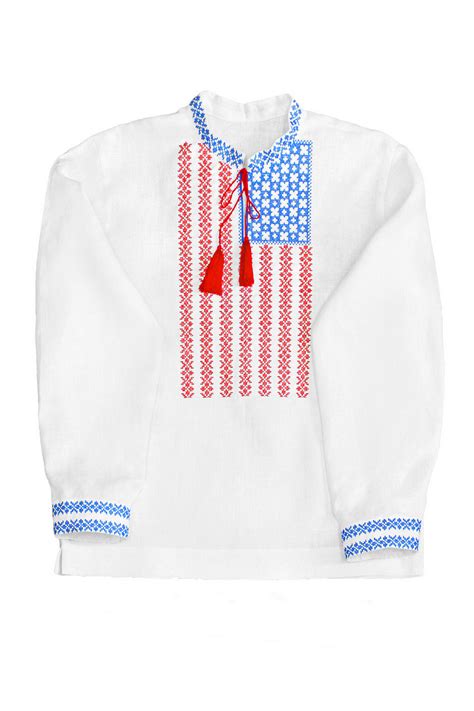 Men's white linen Ukrainian original unique embroidery, vyshivanka for men