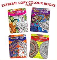 Buy Extreme Copy Colouring 4 Books Pack - Flowers, Animals World, Sea ...