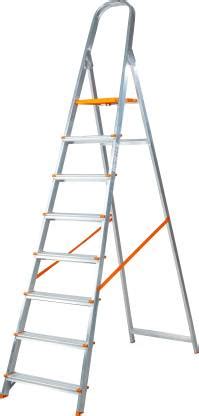 AGUERRI 8 Step Foldable Aluminium Ladder for Home Use (Silver) 5Year ...