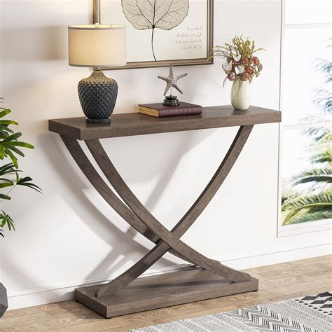 Tribesigns Console Table, Industrial Rustic Entryway Table for Hallway ...