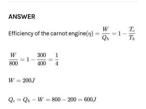 a carnot heat engine working between 77c and 227c draws 800J of heat ...