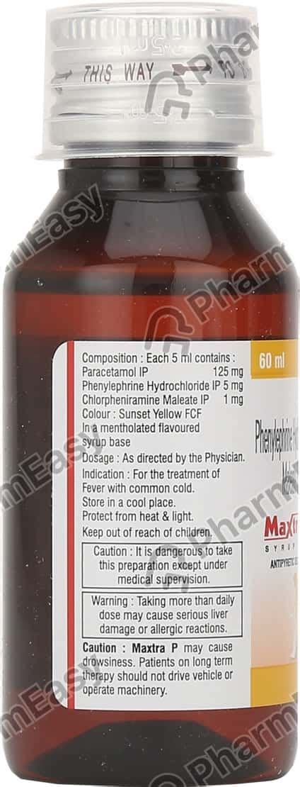 Maxtra P Syrup 60ml: Uses, Side Effects, Price & Dosage | PharmEasy