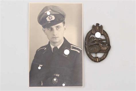 ratisbon's | Fw. Heerdt - cut-out Tank Assault Badge "AS" + photo proof ...