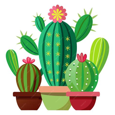 Cactus plants clipart cartoon style vector illustration | Premium AI ...