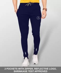 Anand Solid, Self Design, Striped, Chevron/Zig Zag Men Dark Blue Track ...