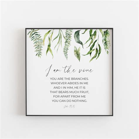 John 15:5 I Am the Vine Printable Christian Scripture Wall Art - Etsy