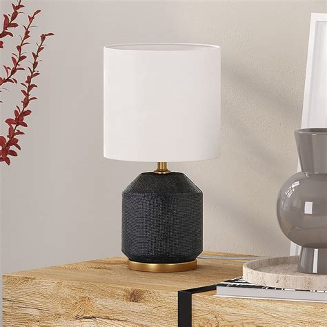 Hailey Home Esther 15.13-in Matte Black/Antique Brass On/Off Switch ...