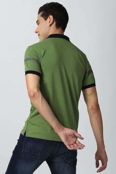 Buy Men Olive Solid Polo Neck Collar T-shirt Online - 627255 | Peter ...
