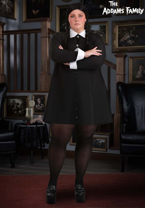 Women's Plus Size 1960s Wednesday Addams Costume | TV Show Costumes