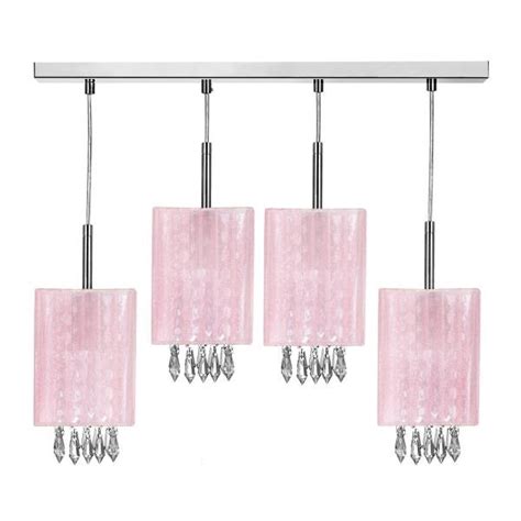 Lustre Pendente Cganza Quadruplo Quadrado Para Sala Rosa | MadeiraMadeira