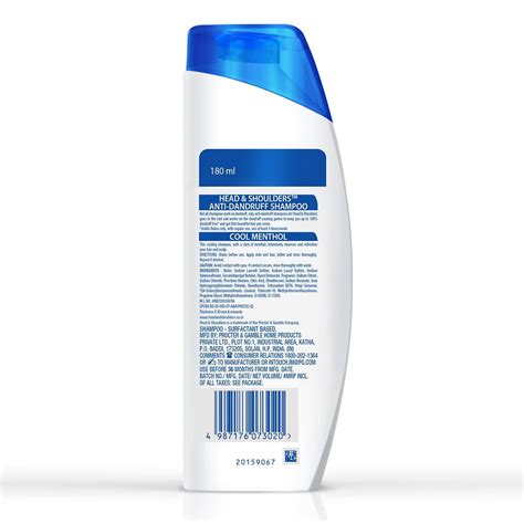 Head & Shoulders , Anti Dandruff Shampoo, Cool Menthol , 180 ML – wesync