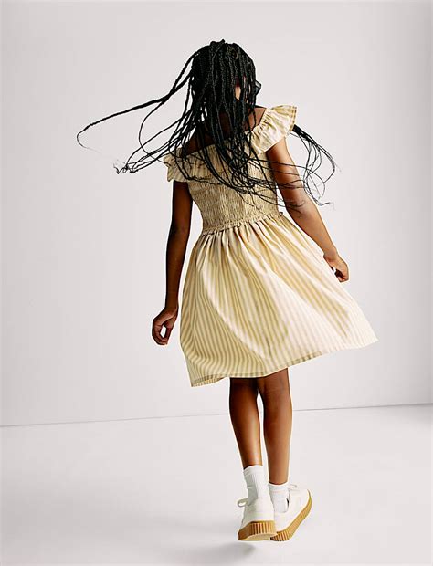 Buy Pure Cotton Striped Dress (6-16 Yrs) at Marks & Spencer