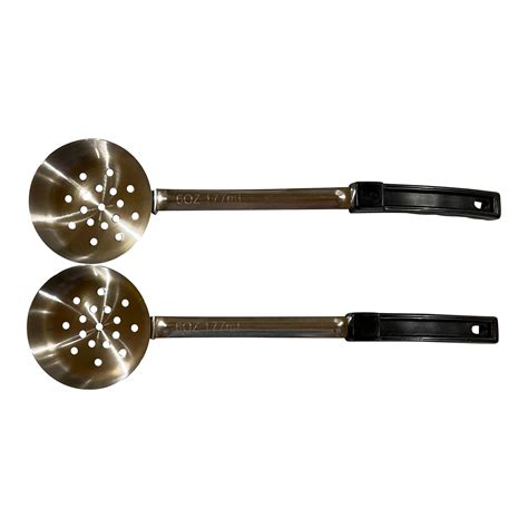 6 Ounce Slotted Stainless Steel Portion Control Ladle Spoon For ...