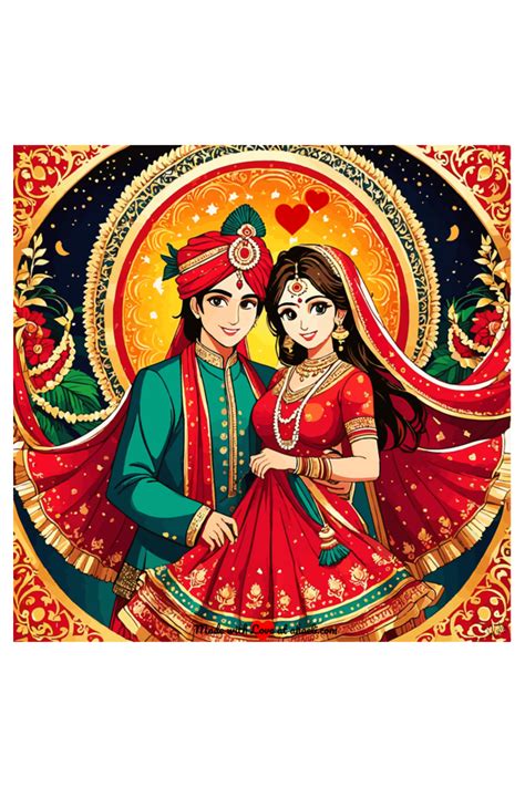 Personalized Indian Wedding Art - Regal Romance – Ahaeli