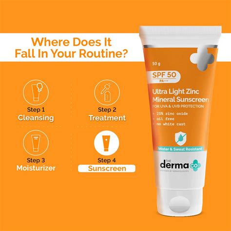 The Derma Co Zinc Mineral Sunscreen SPF 50 50g | UVA/UVB