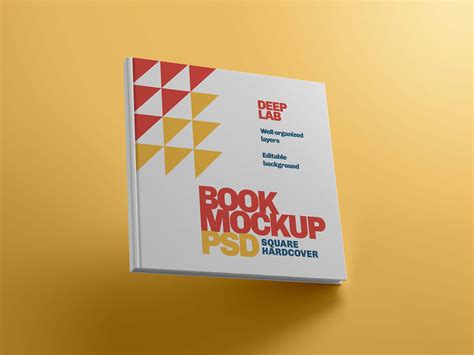 Square Hardbound Open Book PSD Mockups | Free PSD Templates