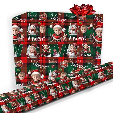 Amazon.com: Personalized Christmas Wrapping Paper,Custom Face Xms ...