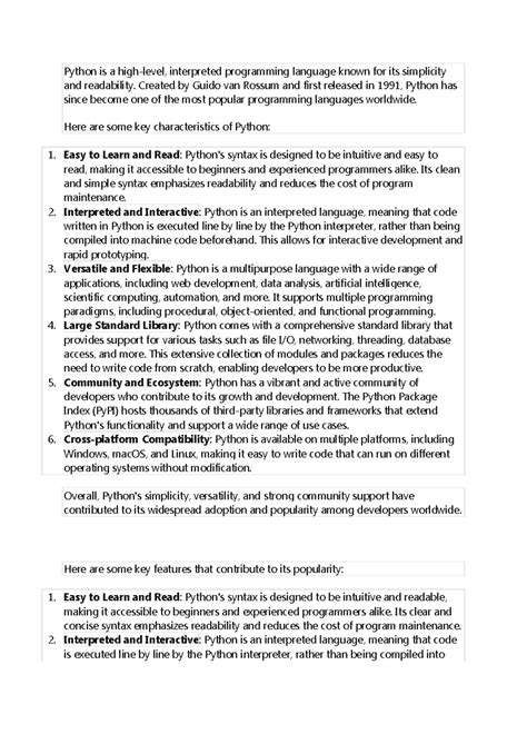 Lec 1 2 - Python is a high-level, interpreted programming language ...