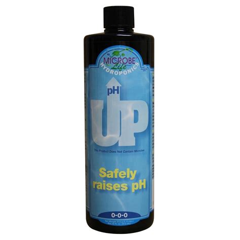 Microbe Life Hydroponics pH Up pH Control Liquid, Premium Buffering for pH Stability, Increases ...