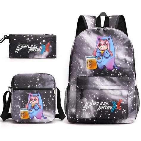 Zero Two Canvas Backpack 3 Piece Set Kids School Bags Supplies – CRAZE