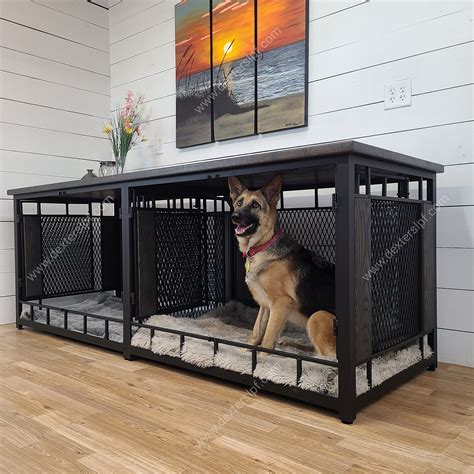 Raven X-large Double, XL Double Dog Kennel Furniture, Xl Dog Crate Furniture, Modern Dog Crate ...
