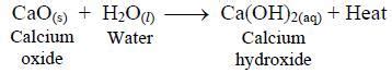 Describe an activity to observe what happen when quick lime is added to ...