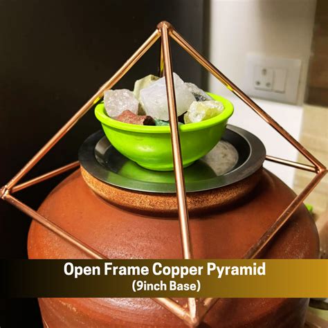 Copper Pyramid(Open Frame) 9inch Base for Meditation & Water & Vegetab ...