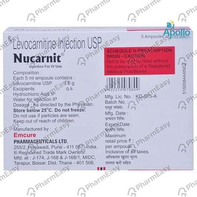 Buy Nucarnit 1 G Injection (5) Online at Flat 15% OFF | PharmEasy