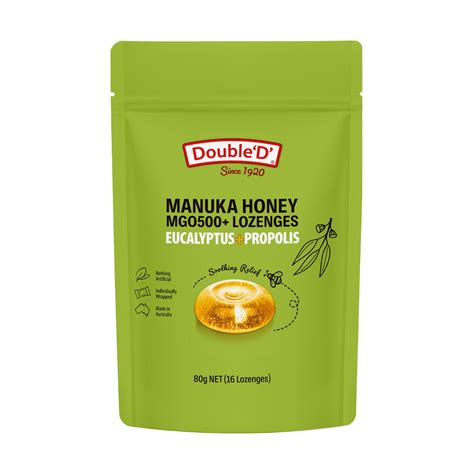 MGO500+ Manuka Honey & Eucalyptus Lozenges with Propolis 80g – Double D