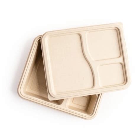 3CP Bagasse Meal Tray with Lid (C1) – Suppdock