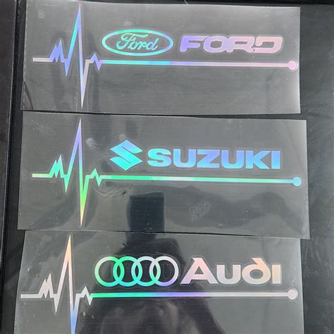 Heartbeat Brand Logo Laser Reflective Car Sticker (2 Pcs Set) – Kaarr