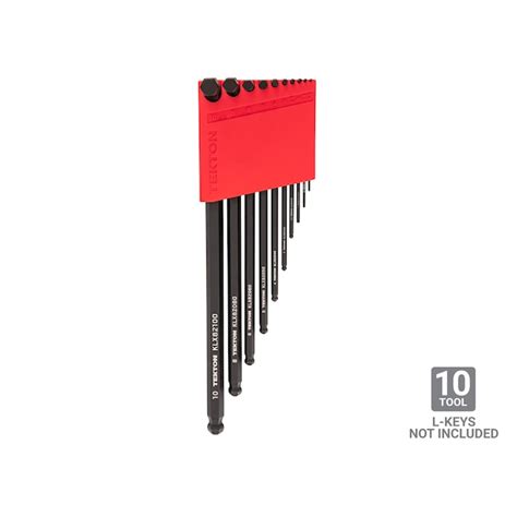 TEKTON Red Plastic Tool Holder 10-Tool Hex L-Key (1.3-10 mm) 10-Tool (1 ...