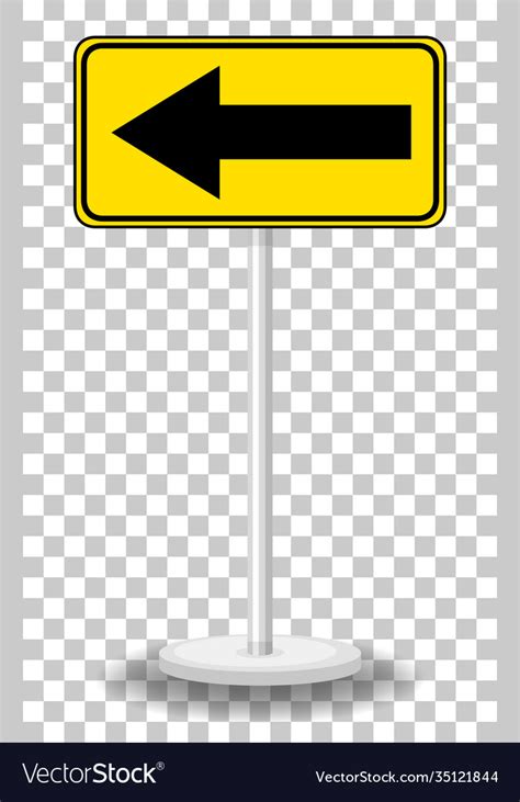 Yellow traffic warning sign on transparent Vector Image