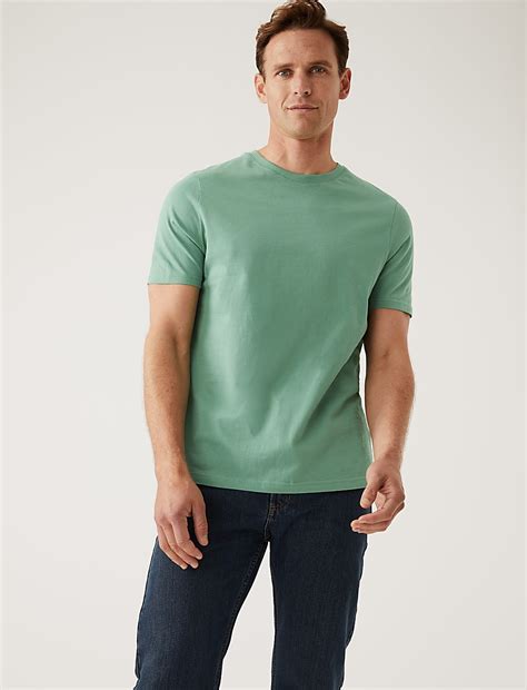Buy Regular Fit Pure Cotton Crew Neck T-Shirt at Marks & Spencer
