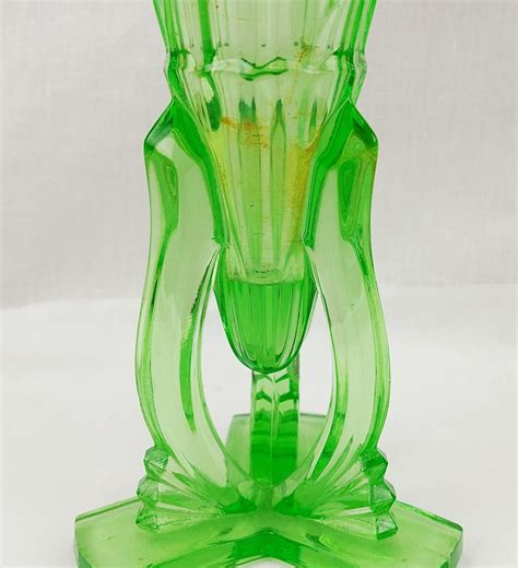 1930s Art Deco Uranium Glass Vase - Sally Antiques