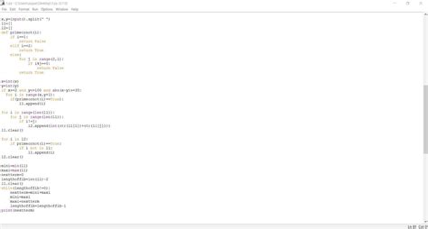 1. Find prime numbers between n1 and n2, then 2. Make all possible ...