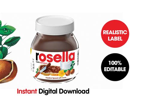 Nutella Label Template