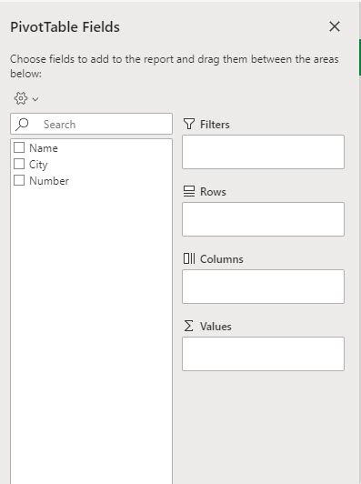 Image result for PivotChart Fields
